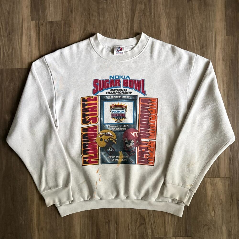 Vintage Florida State University Nokia Bowl Sweatshirt Men's Size L White WORN